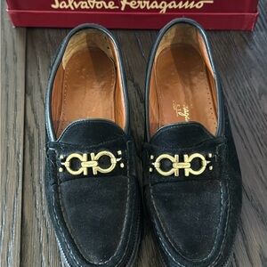 Salvatore Ferragamo Suede Women's Black Loafers